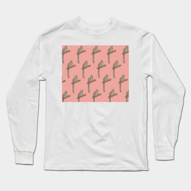 Amazing Crowned Lemur Long Sleeve T-Shirt by ButtonandSquirt